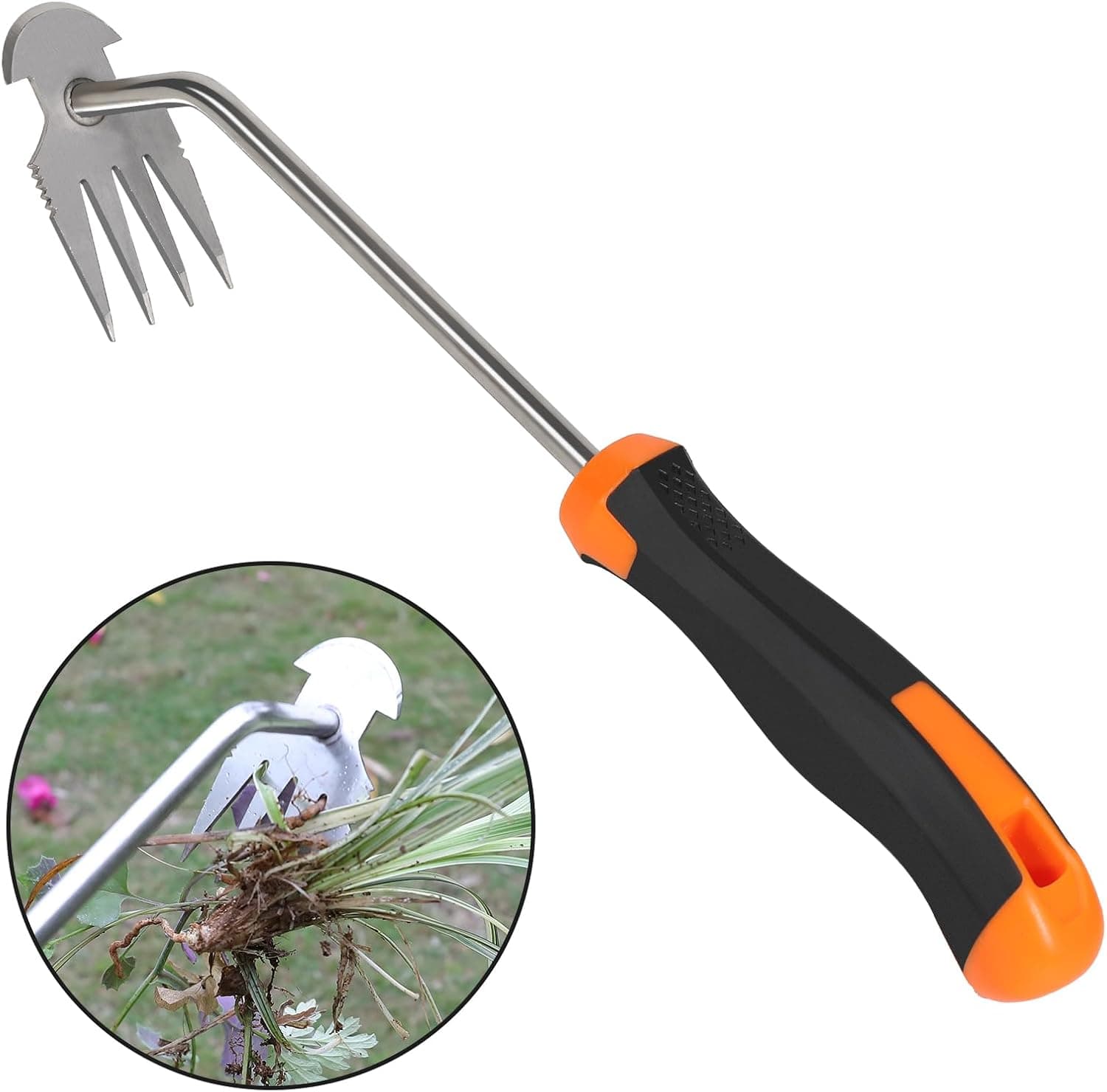 SIXCAR Weed Remover Hand Tool with Rubber Handle