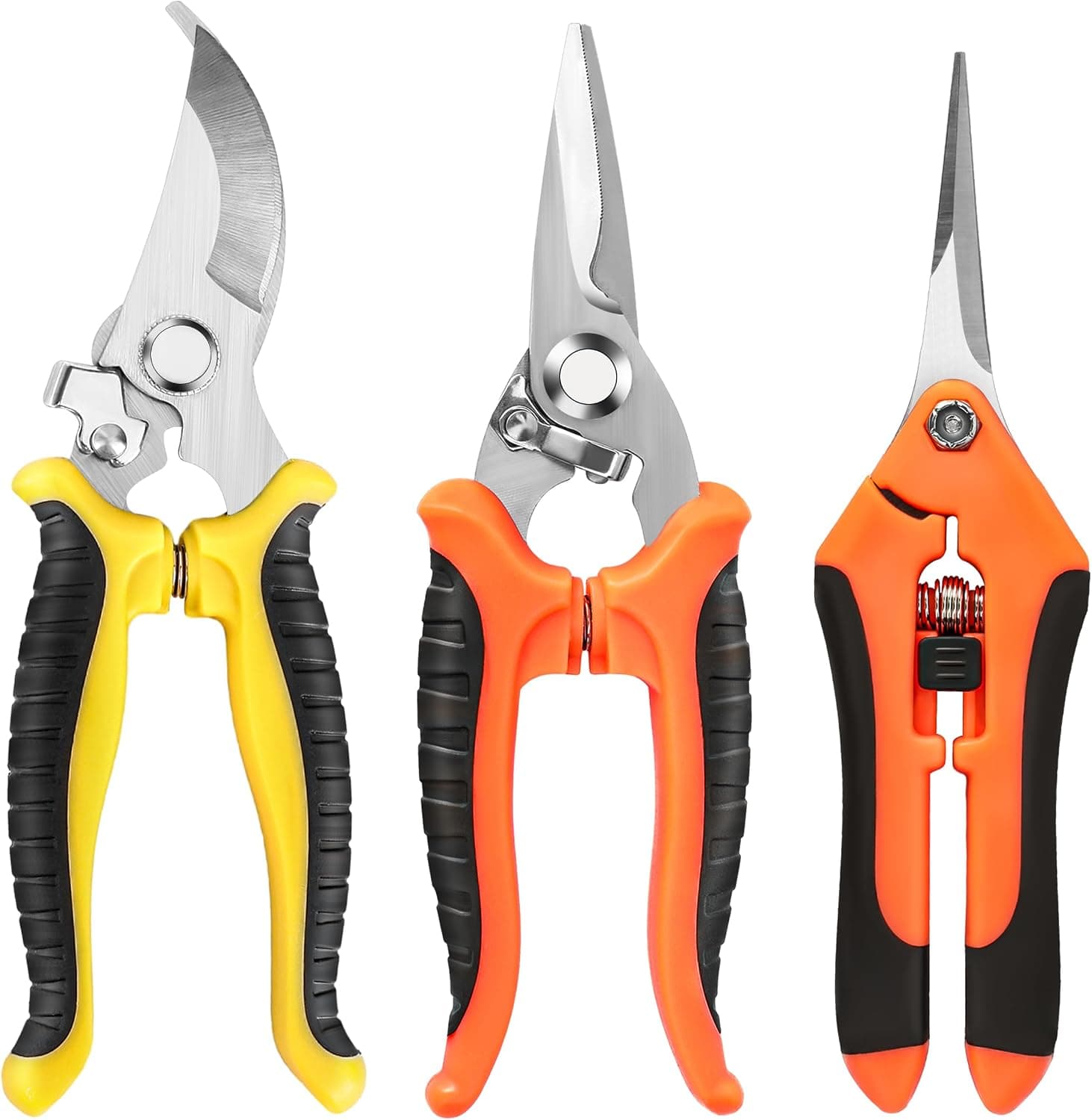 EWPJDK 3-Pack Garden Pruning Shears, Stainless Steel