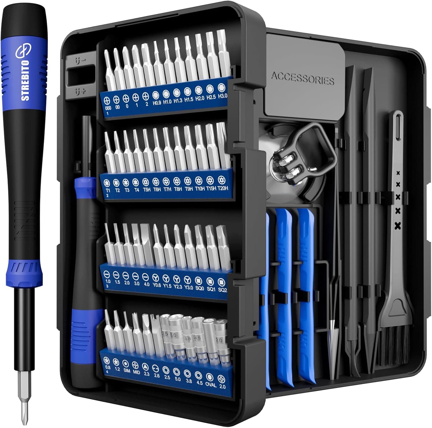 STREBITO Precision Screwdriver Set, 64-Piece, with Torx and Gamebit