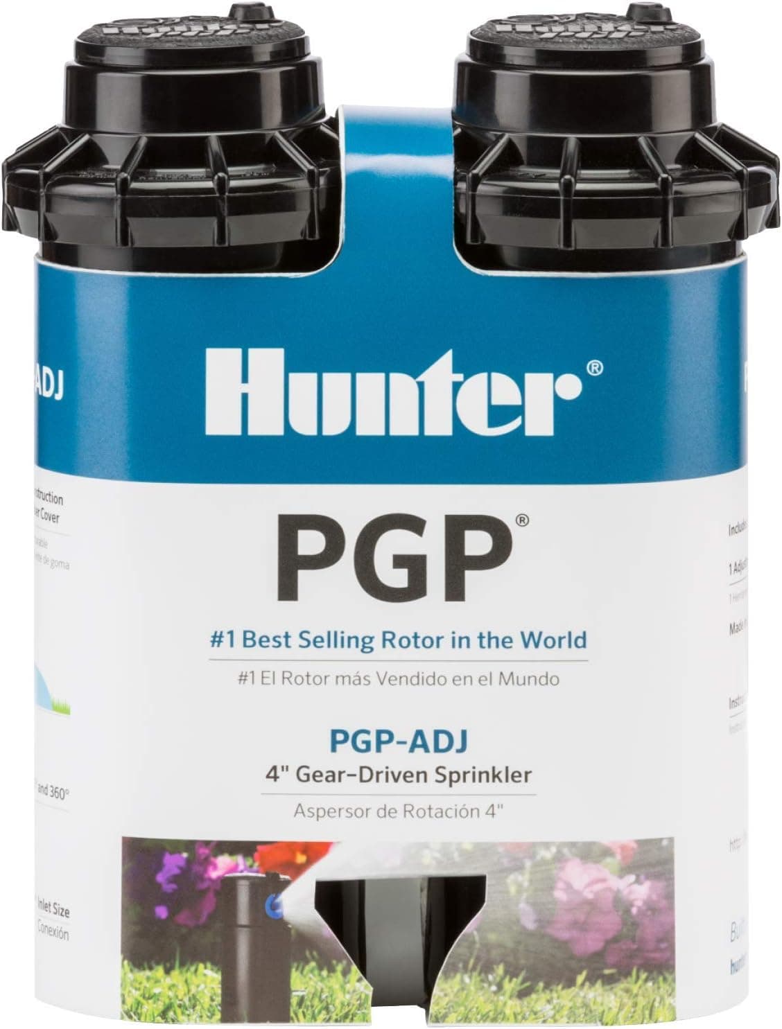 Hunter PGP-ADJ 3/4 inch Rotor Sprinkler Head, 22-52 ft, 2 Pack